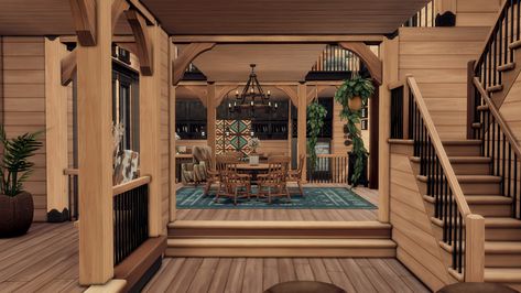 Sims 4 Ranch Interior, Sims 4 Cc Ranch Decor, Sims 4 Horse Ranch House, Sims 4 Ranch Build, Sims Horse Ranch, Sims Ranch House, Horse Ranch Layout, Sims 4 Cc Horse Ranch, Ranch House Layout