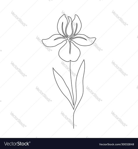 Irises Flowers Tattoo, Iris Line Drawing, Iris Flower Tattoo Small, Iris Svg, Nana Tattoo, Heart Flower Tattoo, Iris Flower Tattoo, Flower On White Background, Small Moon Tattoos