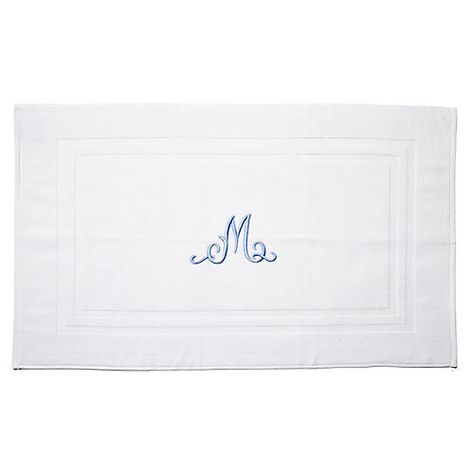 Script Monogram Bath Mat, White/Blue White Bath Mat, Affordable Modern Furniture, Outdoor Furniture Decor, Script Monogram, Elephant Logo, Blue House, Italian Fabric, Stylish Home, Google Shopping