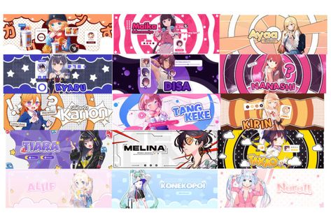 Design anime or vtuber banner for youtube, twitch, facebook by Negevian | Fiverr Vtuber Banner, Banner For Youtube, Twitch Vtuber, Twitch Banner, Banner Ideas, Youtube Banners, Media Design, Social Media Design, Banner Design