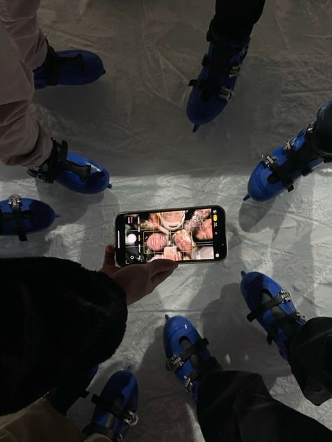 pic inspo, ice skating with friends #skating #ice #inspiration #picoftheday #fashion #aesthetic #friends #winter Fake Dates And Ice Skates, Ice Skating Instagram Story, Ice Skating Photo Ideas With Friends, Iceskating Instagram Photos, Fake Dates And Ice Skates Aesthetic, Ice Skating Date Aesthetic, Ice Skating With Friends, Skating With Friends, Friends Winter