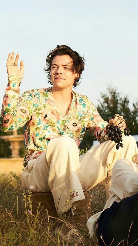 Harry Styles 70s, Harry Styles Gucci Photoshoot, Gucci Photoshoot, Hary Styles, Harry Styles Gucci, Gucci Beauty, Harry Styles Outfit, Harry Styles Aesthetic, Haikou