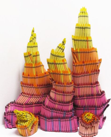 Everyday Object Sculpture, 100 Object Sculpture, Multiples Sculpture, Crayon Sculpture, Crayon Ideas, Box Sculpture, Historical Sculptures, Object Sculpture, 3d Ideas