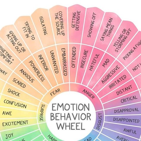 Emotion Behavior Wheel, Wheel Of Emotions, Zen Mode, List Of Emotions, Relationship Success, Hack My Life, Emotions Wheel, Feelings Wheel, Understanding Emotions