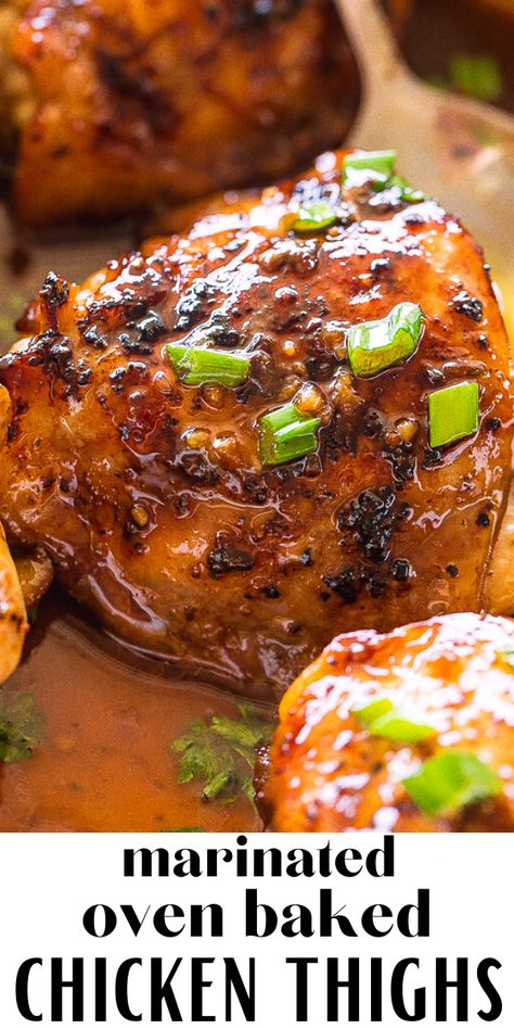 Marinated Oven Baked Chicken, Killer Chicken Thigh Marinade, Bine In Chicken Thigh Recipes, Chicken Piece Recipes, Chicken Leg Thigh Recipes Oven, Marinated Chicken Thigh Recipes, Oven Baked Chicken Marinade, Chicken Thigh Marinade For Oven, Baked Chicken In Oven 425