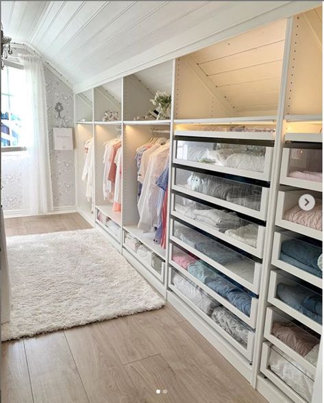 Attic Bedroom Storage, Attic Wardrobe, Attic Bedroom Designs, Attic Closet, Small Attic, Closet Renovation, Attic Bedrooms, Closet Remodel, Attic Renovation