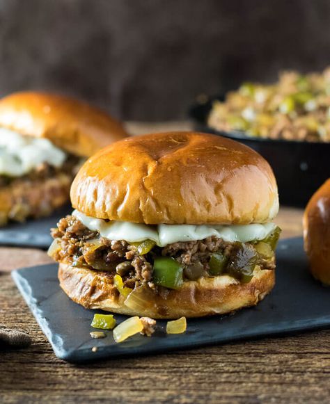 Homemade Manwich, Philly Cheese Steak Sloppy Joes, Cheese Steak Sloppy Joes, Cheesesteak Sloppy Joes, Philly Cheesesteak Sloppy Joes, Homemade Sloppy Joes, Joe Recipe, Sloppy Joes Recipe, Cheese Steak