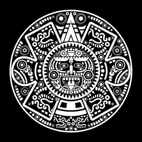 Vector sacred aztec wheel calendar mayan... | Premium Vector #Freepik #vector #mayan #maya #aztec #tribal-logo Sun God Tattoo, Maya Symbols, Calendar Logo, Mayan Sun, Azteca Tattoo, Aztec Artwork, Camo Wallpaper, Mayan Symbols, Calendar Vector