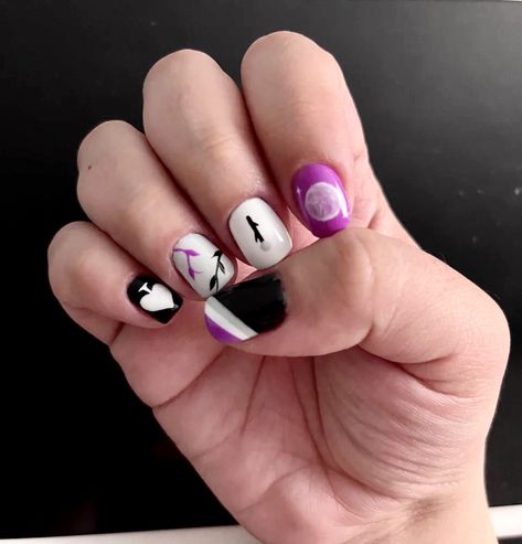 Pride Nails, Flag Nails, Stumble Guys, Ace Pride, Asexual Pride, Colored Acrylic Nails, Paws And Claws, 90s Outfit, Pretty Nail Art