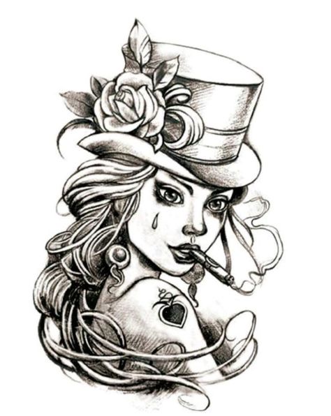 Small Wave Tattoo, Steampunk Tattoo, Pin Up Girl Tattoo, Catrina Tattoo, Skull Girl Tattoo, Tattoo Schrift, Kunst Tattoos, Sketch Tattoo Design, Pin Up Tattoos