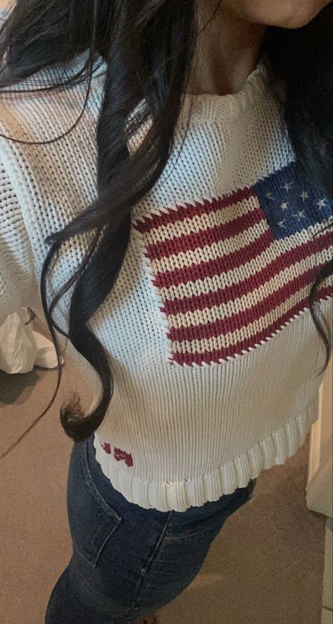 Ralph Lauren Us Flag Sweater, Ralph Lauren Sweater American Flag, Ralph Lauren American Flag Sweater Aesthetic, Rl American Flag Sweater, American Flag Ralph Lauren, Ralph Lauren Flag Sweater Aesthetic, Fall Outfits Ralph Lauren, American Dreams Sweater, Ralph Lauren Sweater Outfit Aesthetic