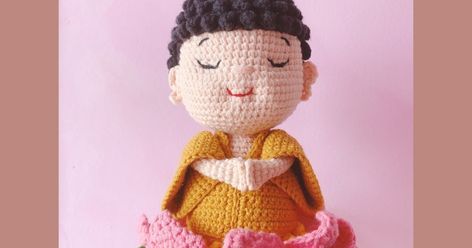 BUDDHA This pattern is my creation and hard word. Please do not profit it. You can make the finished product but please cite me as designe... Japanese Crochet Patterns, Crochet Placemat Patterns, Little Buddha, Japanese Crochet, Thread & Yarn, Crochet Doll Pattern, Amigurumi Free, Amigurumi Free Pattern, Doll Pattern