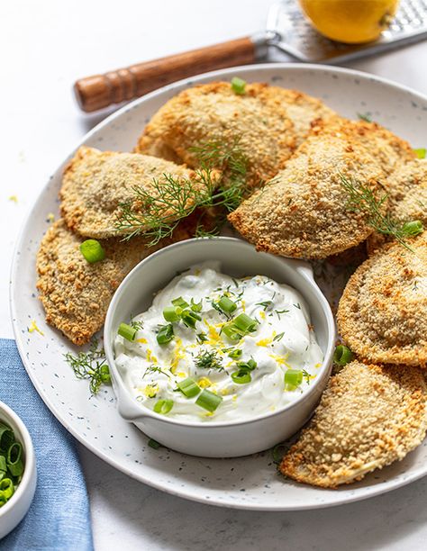 Herb Air-Fried Pierogies Fried Pierogies, Pierogi Recipes, Pierogi Recipe, Whipped Potatoes, Air Fry Recipes, Fry Recipes, Tasty Pasta, Air Fryer Recipes Healthy, Air Frying