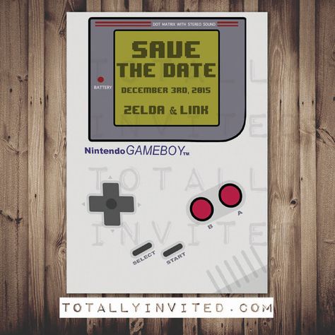 Gameboy Save The Date Card Video Game Wedding, Lego Wedding, Gamer Wedding, Save The Date Ideas, Nerd Wedding, Geeky Wedding, Nerdy Wedding, I'm Single, Geek Wedding