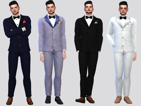 Male Formal Wear, Men Formal Outfit, Sims 4 Wedding Dress, Sims 4 Male, Sims 4 Male Clothes, Wedding Tux, Casual Attire For Women, Formal Tuxedo, Suit Pin