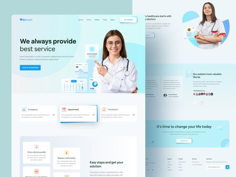 Medical Landing Page || 2021 by Anik Deb on Dribbble Dribbble Web Design, Doctor Landing Page, Health Landing Page, Health Website Design, Medical Landing Page, Medical Websites, Health Website, Medical Website, Medical Website Design