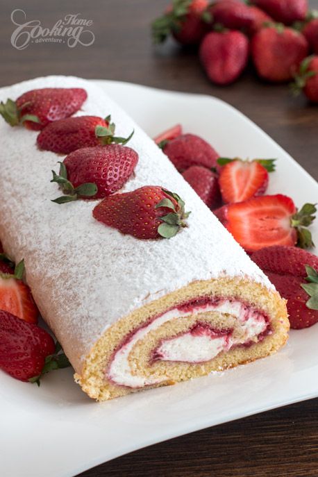 Strawberry Swiss Roll-2 No Cook Recipes For Kids, Easy No Cook Recipes, No Cook Recipes, Strawberry Swiss Roll, Recipes For Kids To Make, Strawberry Roll, Swiss Roll Cakes, Strawberry Roll Cake, Flavored Cream Cheeses