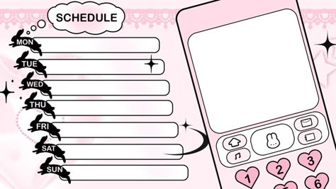 New Jeans Inspired 🎀🐇💭Stream Schedule Vtuber Asset ⊹ - Black-Quose's Ko-fi Shop - Ko-fi ❤️ Where creators get support from fans through donations, memberships, shop sales and more! The original 'Buy Me a Coffee' Page. Vtuber Schedule Template, 2d Vtuber Assets, Free To Use Vtuber Assets, Vtuber Free Asset, Vtuber Starting Soon Screen, Stream Schedule, Stream Overlay Design Vtuber, Vtuber Assets, Schedule Design