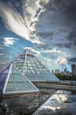 Glass pyramids used as a botanical gardens. The still water makes for a great mirror. Muttart Conservatory, Canoe Camping, Canadian Travel, Travel Bug, Canada Day, Quebec City, Banff National Park, Still Water, Sunshine Coast