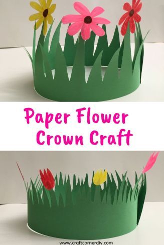 Cute kids craft perfect for spring.  This craft for kids is good for kindergarteners and elementary kids.  Learn how to make a paper flower crown.  #kidscraft #craftforkids Prek Art, Paper Flower Crown, Crown Diy, Paper Hats, Headband Crafts, Diy Flower Crown, Crown For Kids, Crown Crafts