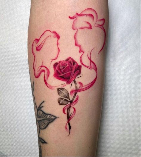 Pixar Tattoos, Belle Tattoo, Disney Sleeve Tattoos, Beauty And The Beast Rose, Rose Tattoos For Women, Forearm Tattoo Women, Dope Tattoos For Women, Tatuaje A Color, Cute Tattoos For Women