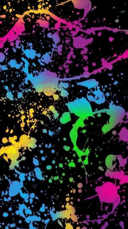 Splatter Paint Background, Splatter Paint Wallpaper, Trendy Home Screen, Home Screen Layout Iphone, Home Screen Layout, Paint Wallpaper, Screen Layout, Rainbow Wallpaper, Neon Wallpaper