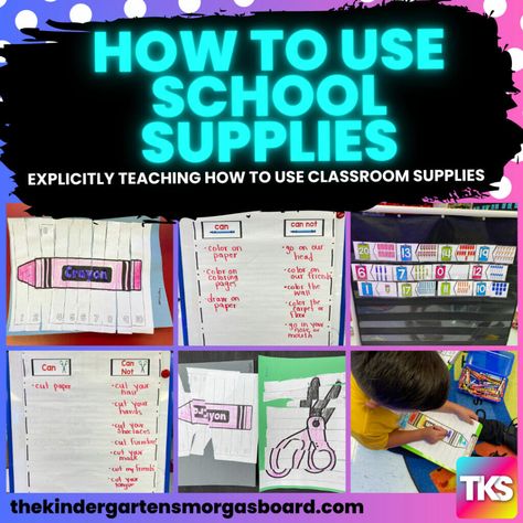 How To Use School Supplies – The Kindergarten Smorgasboard School Supplies Puzzle, Sight Word Songs, School Procedures, Teaching Procedures, Kindergarten Smorgasboard, Herding Cats, Virtual School, Kindergarten Class, Kindergarten First Day