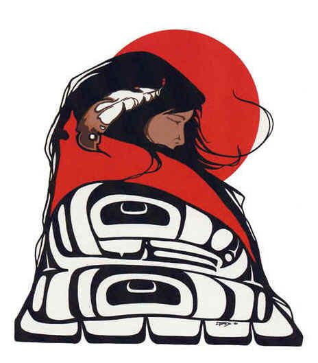 Tattoo idea- woman wrapped in the Tlingit Eagle Clan design (my tribe and clan) Arte Haida, Native American Tattoo, Native Tattoos, Native Artwork, Pacific Northwest Art, Haida Art, Native American Paintings, Native American Artwork, Inuit Art