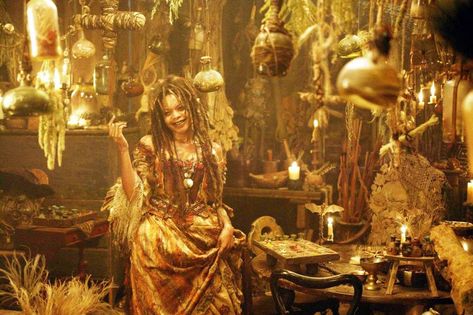 Tia Dalma's shack | PotC Wiki | FANDOM powered by Wikia Calypso Pirates, Tia Dalma, Voodoo Halloween, Voodoo Priestess, Naomie Harris, Elizabeth Swann, Witch Doctor, The Pirates, Captain Jack Sparrow