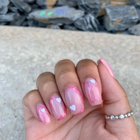 Taylor Swift Era Nails, Taylor Swift Concert Nails, Eras Hair, Eras Nails, Pink Heart Nails, Swift Nails, Nails Biab, Ears Tour, Taylor Swift Nails