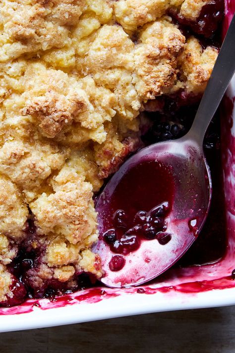 Blackberry Corn Cobbler Recipe - NYT Cooking Gluten Free Blackberry Cobbler, Triple Berry Cobbler, Fruit Cobbler Recipe, Mixed Berry Cobbler, Cranberry Bliss Bars, Cherry Crumble, Berry Cobbler, Fingerfood Party, Homemade Dessert