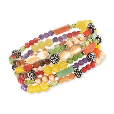 Beaded memory wire bracelets