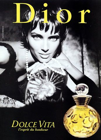 Christian Dior (Perfumes) 1997 Dolce Vita Dior Parfum, Christian Dior Perfume, Dior Cosmetics, Dior Collection, Linda Hallberg, Perfume Ad, Dior Perfume, Perfume Reviews, Dior Makeup