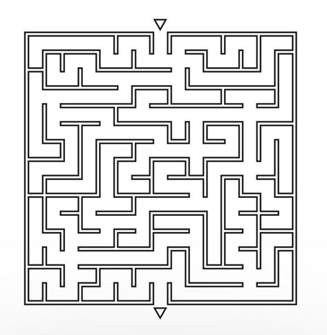 Labirin Game, Maze Design Ideas, Maze Outline, Simple Maze, Maze Drawing, Dot To Dot Puzzles, March Bullet Journal, Maze Worksheet, Labyrinth Design