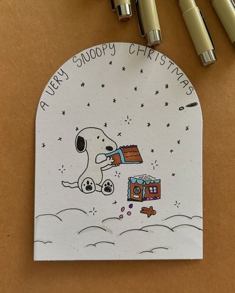 this is your sign to make homemade Christmas cards this year! ❄️✨ #diy #christmasdiy #journaling #doodling Snoopy Christmas Cards Handmade, Christmas Card For Brother, Diy Christmas Card For Boyfriend, Handmade Christmas Gifts Diy Craft Ideas, Christmas Cards For Dad, Snoopy Christmas Cards, Card Diy Ideas, Journaling Letters, Handmade Christmas Gifts Diy