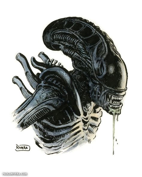 Alien Tattoo Xenomorph, Paolo Rivera, Giger Alien, Ellen Ripley, Predator Alien Art, Alien Isolation, Alien Artwork, Art Alien, Alien Queen