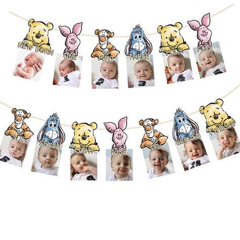 First Birthday Decorations Boy, 1st Birthday Decoration, Bee Birthday Party, Birthday Highchair, Birthday Photo Banner, Winnie The Pooh Birthday, First Birthday Party Decorations, Birthday Photo Props, 1st Birthday Decorations