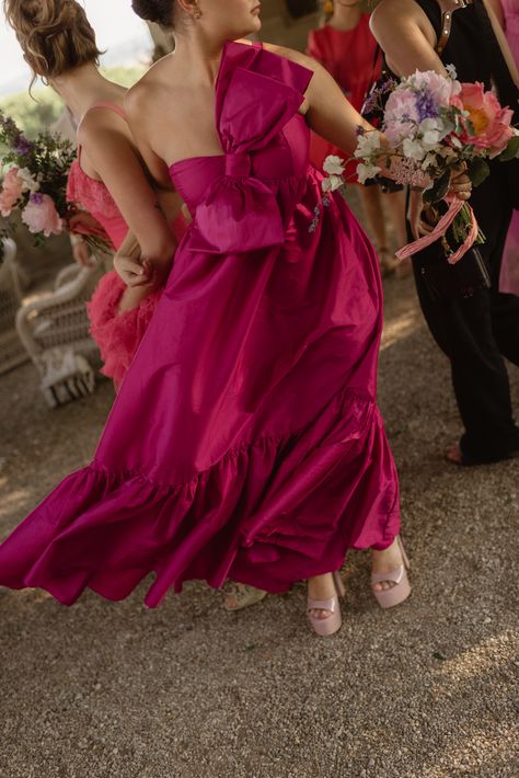 Pink bridesmaids dress | anthropologie pink bow dress Funky Bridesmaid Dresses, Black Tie Bridesmaid Dresses, Magenta Bridesmaid Dresses, Pink Bridesmaids Dress, Black Tie Bridesmaids, Pink Bow Dress, Pink Bridesmaids, Anthropologie Wedding, Coctail Dresses