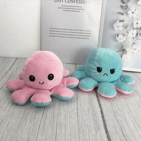 Reversible Octopus, Octopus Stuffed Animal, Octopus Plush, Cute Valentines Day Gifts, Turquoise Rose, Vert Turquoise, Toyama, Kawaii Plush, Cat Plush