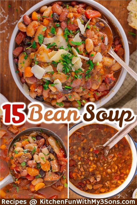 This 15 Bean Soup recipe is the ultimate comfort food. With soft beans and juicy sausage bits, it’s truly a winning meal the whole family can get behind. Best 15 Bean Soup Recipe, Crockpot Bean Soup Recipes, 12 Bean Soup Recipes, Mixed Bean Soup Recipes, 15 Bean Soup Stovetop, 12 Bean Soup, 7 Bean Soup, 16 Bean Soup Recipe, 5 Bean Soup