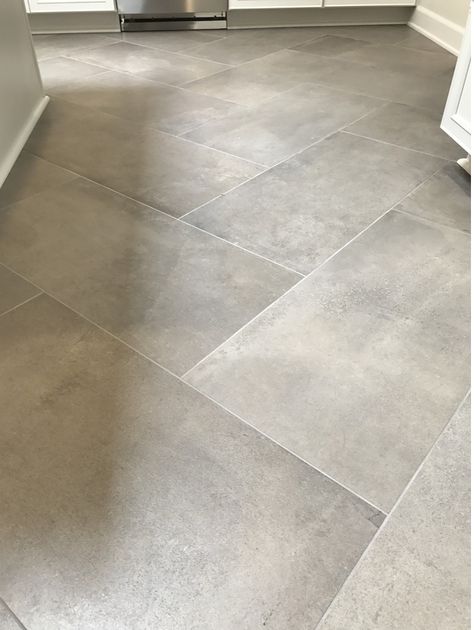 large tile herringbone - Inspired Remodels Large Tile Herringbone, Herringbone Kitchen Floor Tile, Large Herringbone Tile Floor, Herringbone Kitchen, Herringbone Tile Floors, Kitchen Floors, Large Tile, Herringbone Tile, Exterior Remodel