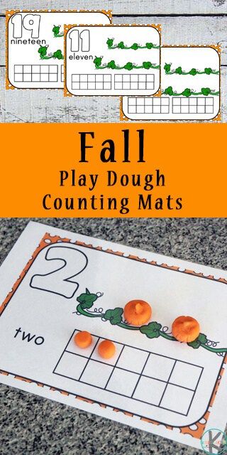 Fall Playdough Mats, Fall Playdough, Pumpkin Activity, Kindergarten Counting, Counting Mats, Pumpkin Math, Playdoh Mats, Fall Centers, Counting To 20