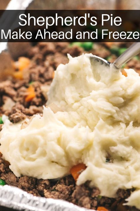 This shepherd's pie recipe is quick and easy and a perfect make ahead and freeze meal! Great for easy weeknight dinners or take with you for one of the best camping dinners. #ShepherdsPie #CampingRecipes #Beef Sheppards Pie Recipe, Shepherds Pie Recipe Healthy, Pregnancy Freezer Meals, Freezer Casseroles, Casserole To Freeze, Shepherd's Pie Recipe, Freezer Dinners, Freezer Friendly Meals, Freezable Meals