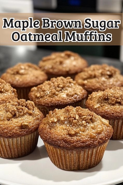 Delicious Maple Brown Sugar Oatmeal Muffins Recipe for Busy Mornings! Maple Oatmeal Muffins, Maple Brown Sugar Oatmeal Muffins, Maple Banana Muffins, Oatmeal Packet Muffins, Brown Sugar Scones Recipe, Brown Sugar Oatmeal Muffins, Maple Walnut Muffins, Brown Sugar Cinnamon Muffins, Maple Muffins Recipes