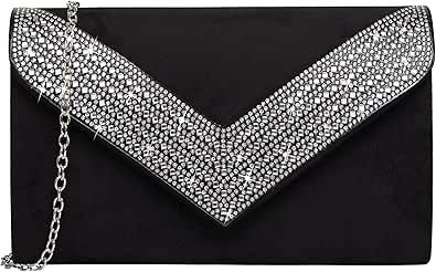 Formal Clutch, Black Leather Clutch, Crystal Trim, Clutches For Women, Wedding Purse, Wedding Clutch, Party Purse, Evening Purse, Leather Clutch Bags