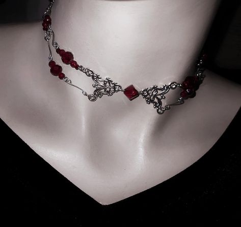 Vampire Inspired Jewelry, Vampire Necklace, Vampire Jewelry, Prom Accessories, Fairy Jewelry, Handmade Wire Jewelry, Fantasy Jewelry, Gothic Jewelry, Beads And Wire