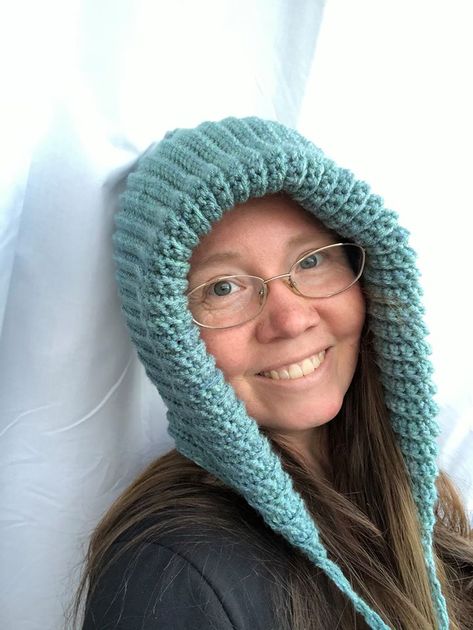 Ever After Hood | Free Crochet Pattern - Sincerely, Pam Trenta Hood Crochet, Hood Cowl Crochet Pattern Free, Crochet Hood Pattern Free Women, Crochet Hood Hat Free Pattern, Pixie Hood Crochet Pattern Free, Crochet Pixie Hat Pattern Free Adult, Ear Flap Hat Crochet Pattern Free, Hooded Cowl Pattern Free, Free Crochet Hood Pattern