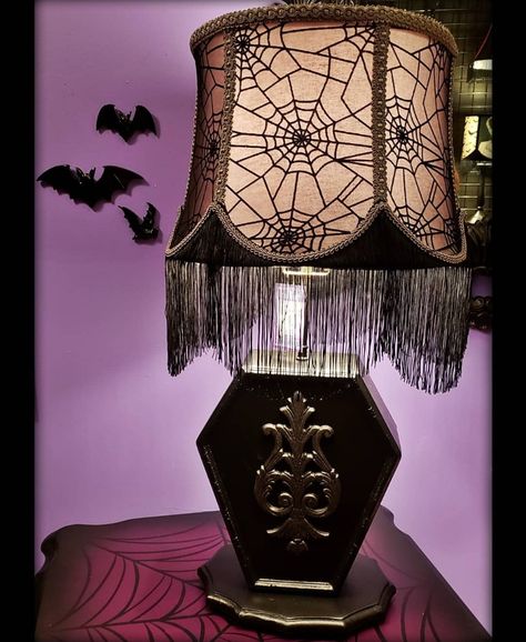 Goth Lamp, Goth Things, Diy Lamp Shade, Candle Lamp, Diy Lamp, Lamp Shade, Novelty Lamp, Lamps, Table Lamp