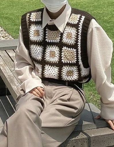 Crochet Man Clothes, Crochet Guys Clothes, Crochet Sweater Ideas For Men, Men’s Crochet Vest, Crochet Vest Ideas, Crochet Vest For Men, Crochet Vest Men, Crochet Cardigan For Men, Crochet Masculine