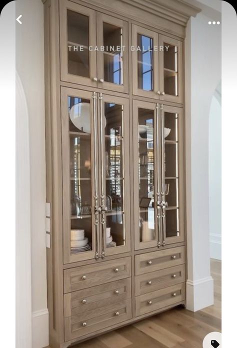 Make Kitchen Cabinets Look Like Furniture, Thermador Column Refrigerator And Freezer, Recessed China Cabinet, Built In Shelves Glass Doors, Built In China Cabinet Ideas, Custom Built In Cabinets, Built In China Cabinet, Built In Hutch, Build Design